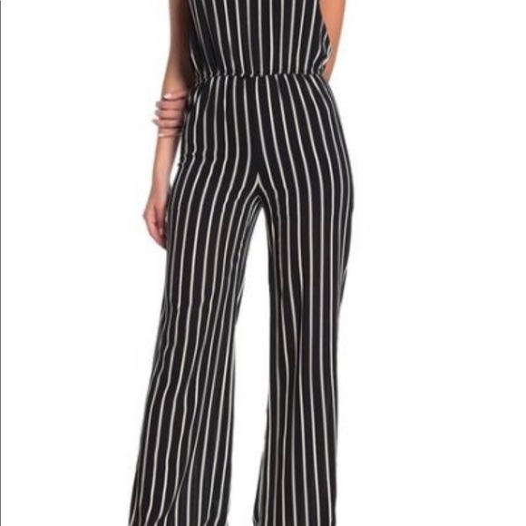 Love....Ady Double V Striped Jumpsuit NWT - Picture 1 of 5